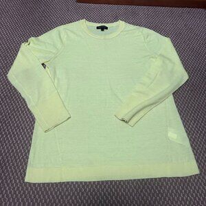 Banana Republic Extra Fine Merino Wool Crew Neck Sweater - Lemon Yellow- Sz Lg